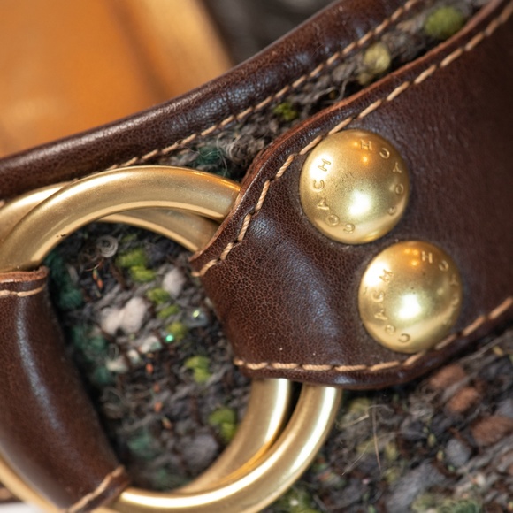 Coach Brown Tweed Claude Mules - Picture 2 of 7